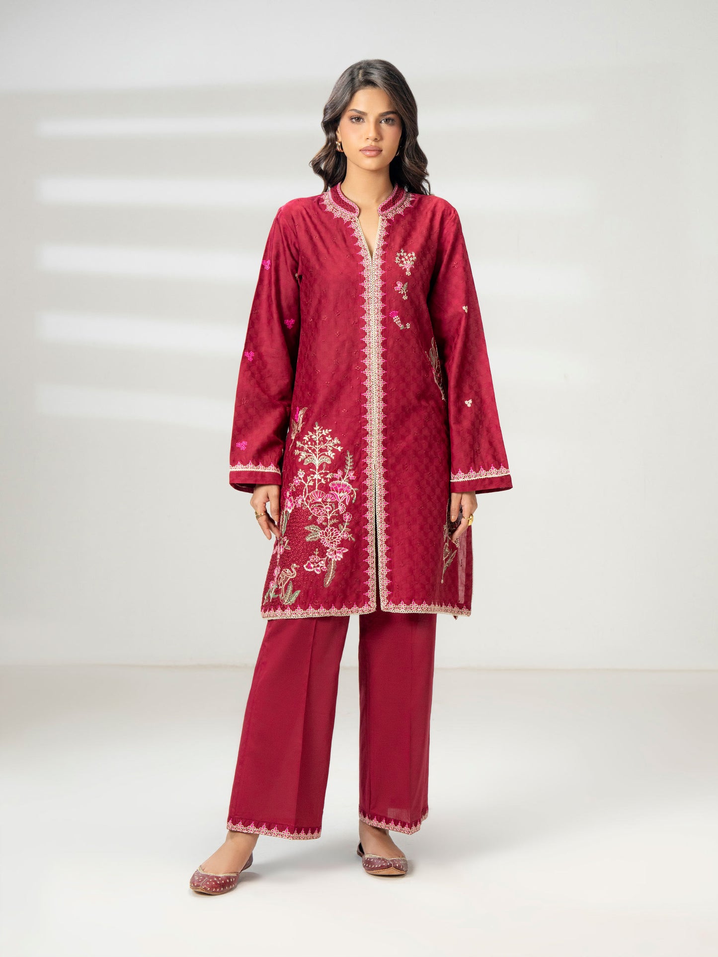 2 Piece Jacquard Suit-Embroidered (Pret)