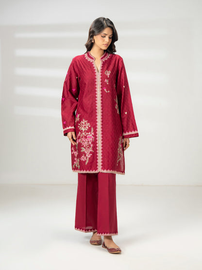 2 Piece Jacquard Suit-Embroidered (Pret)
