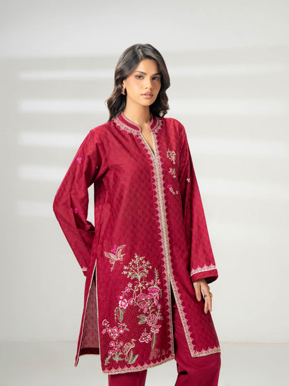 2 Piece Jacquard Suit-Embroidered (Pret)