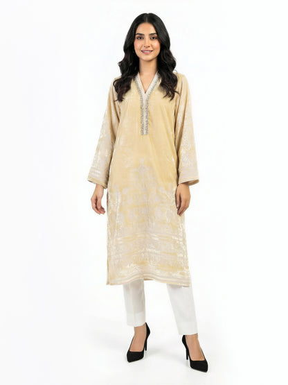 Velvet Shirt- Embellished (Pret)