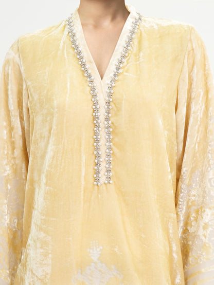 Velvet Shirt- Embellished (Pret)