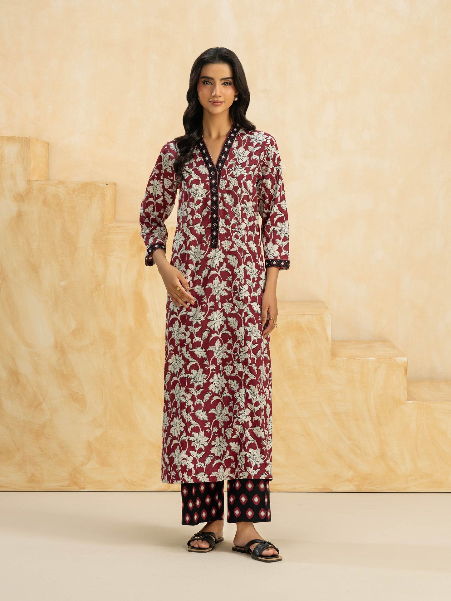 2 Piece Cambric Suit-Printed (Pret)