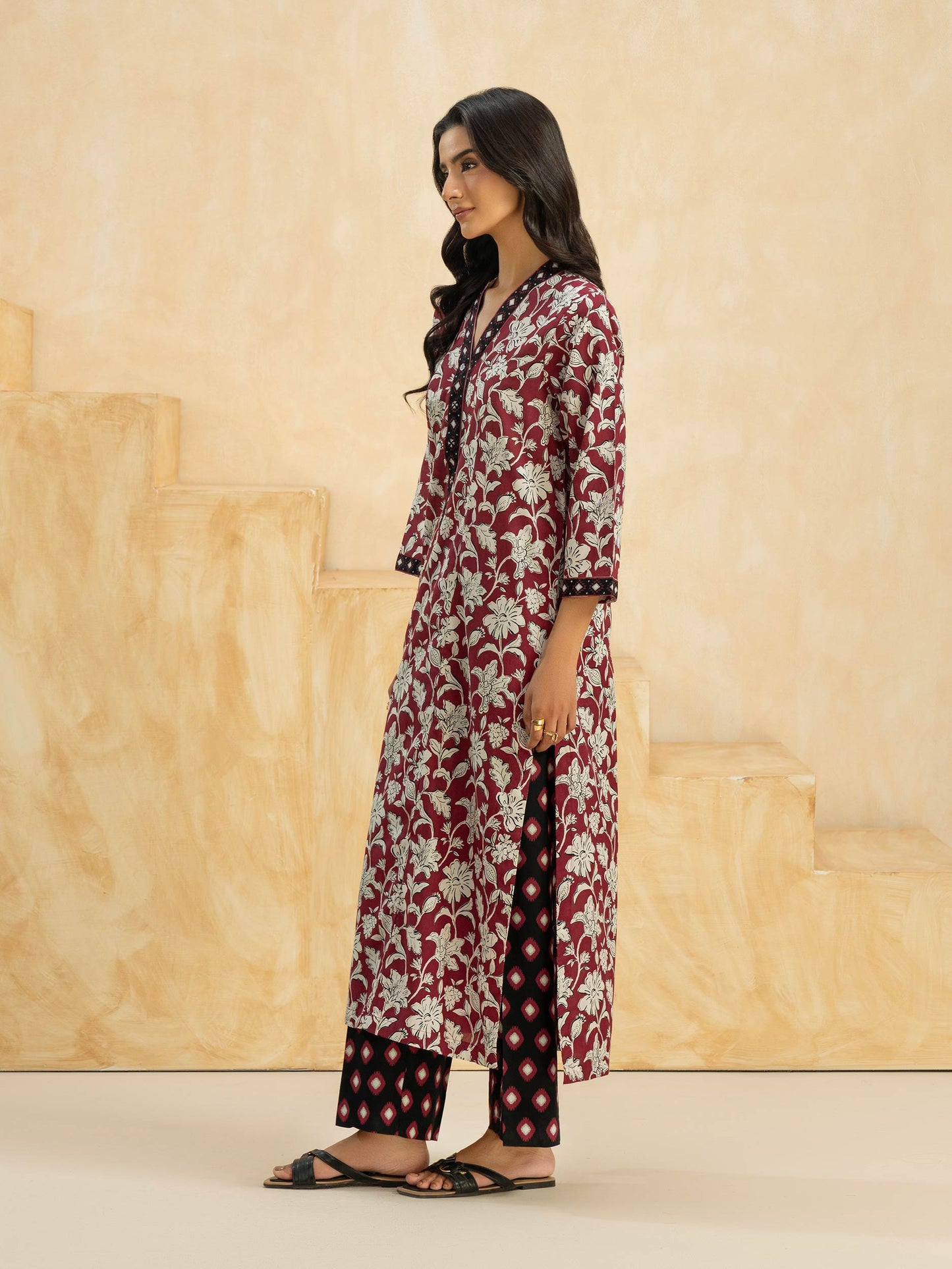 2 Piece Cambric Suit-Printed (Pret)