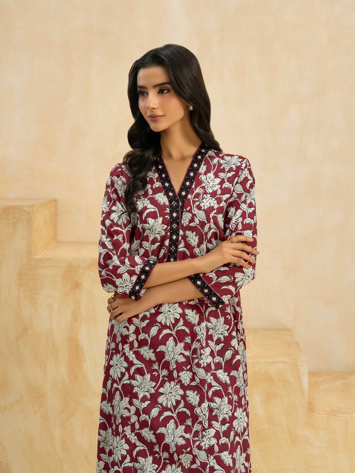 2 Piece Cambric Suit-Printed (Pret)