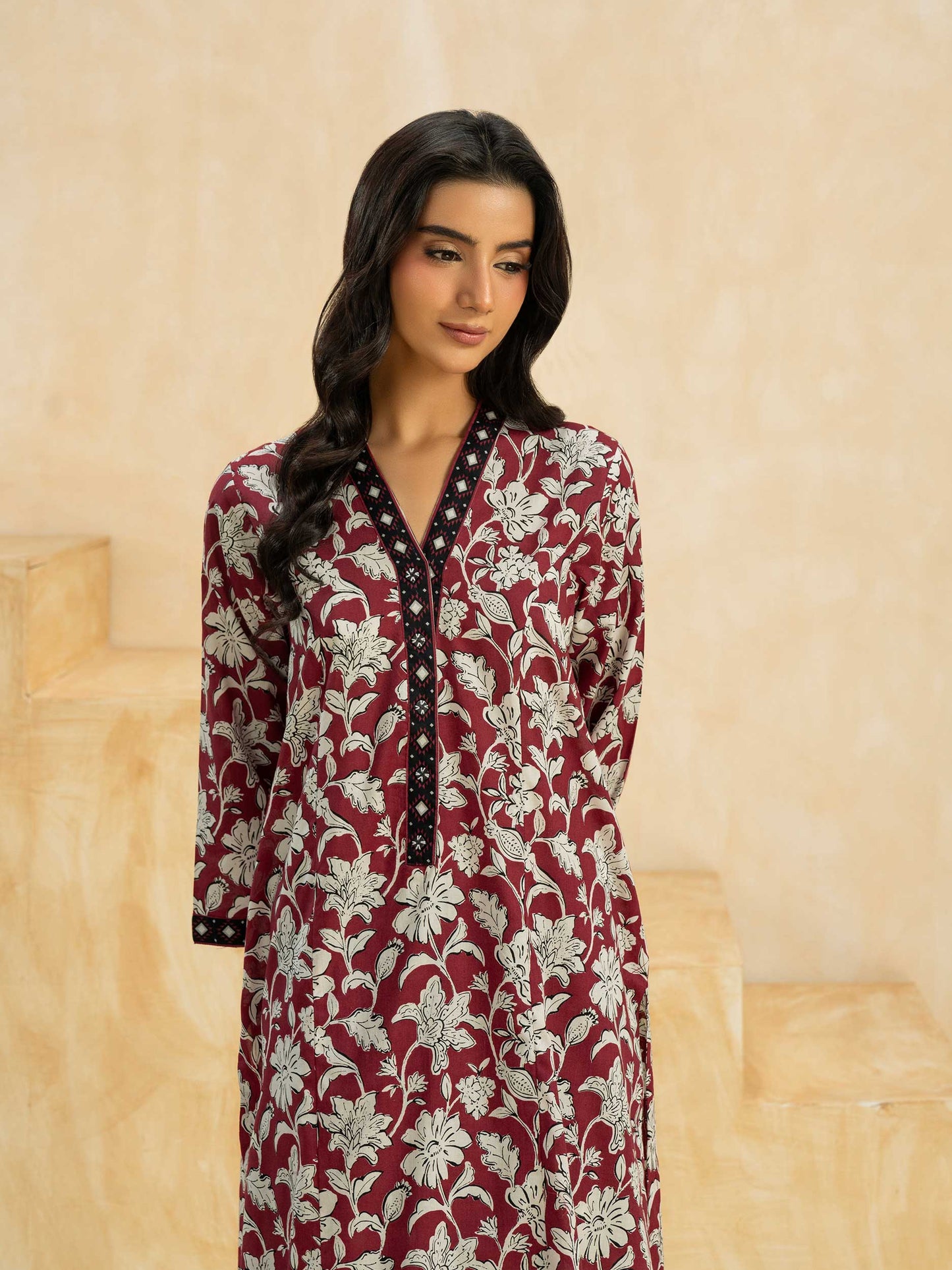 2 Piece Cambric Suit-Printed (Pret)