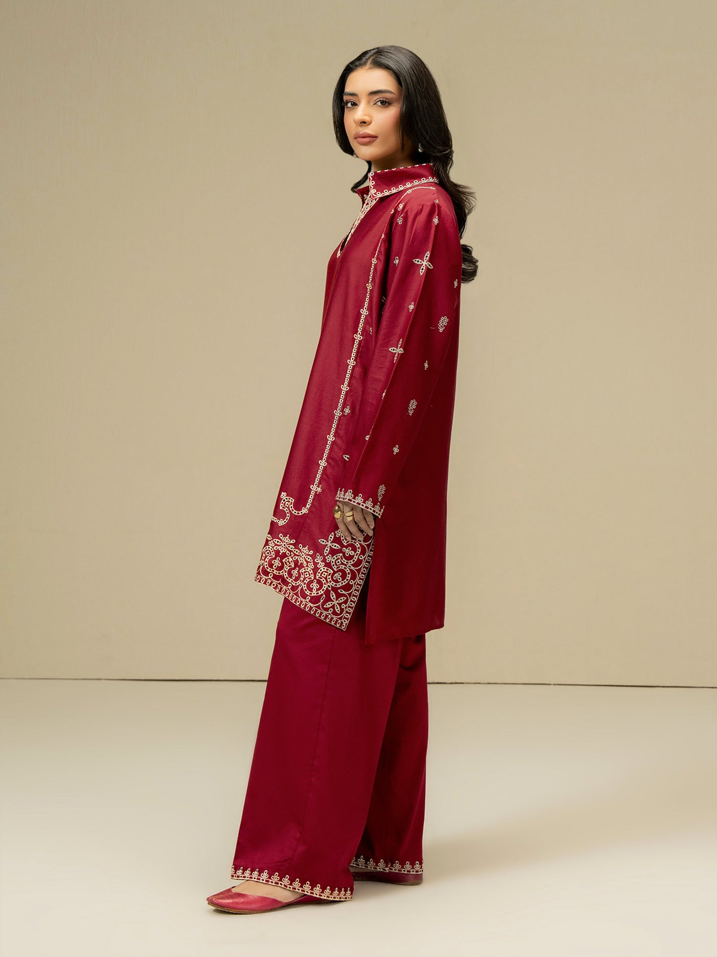 Satin Co-ord-Embroidered