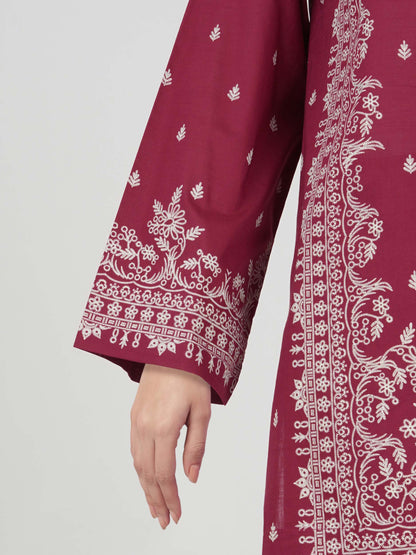 Lawn Slub Co-ord Set- Embroidered