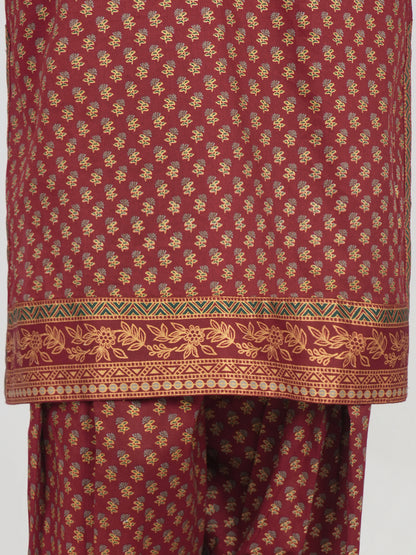 2 Piece Satin Suit- Embroidered (Pret)
