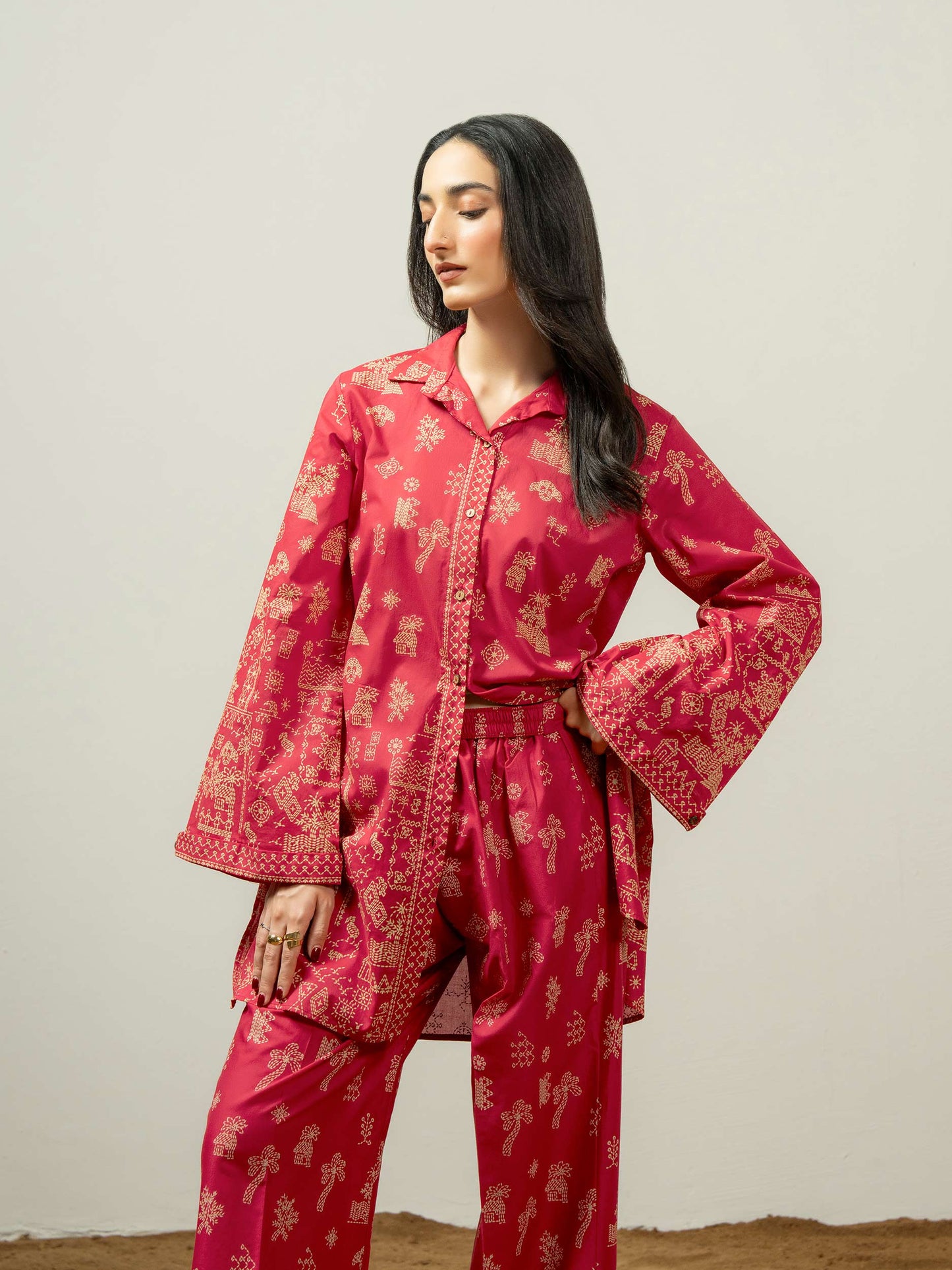 Cambric Co-ord Set-Paste Print (Pret)