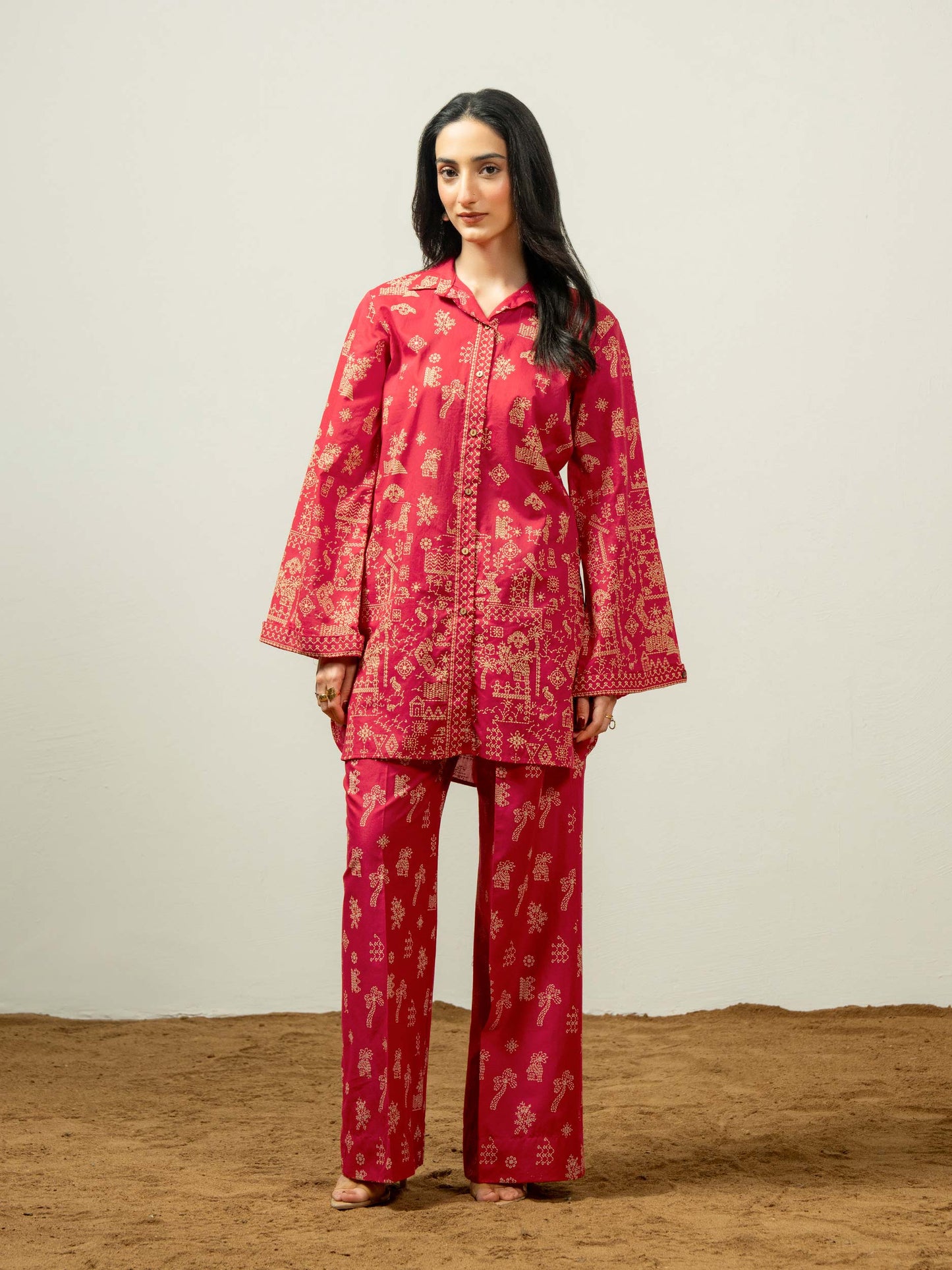 Cambric Co-ord Set-Paste Print (Pret)