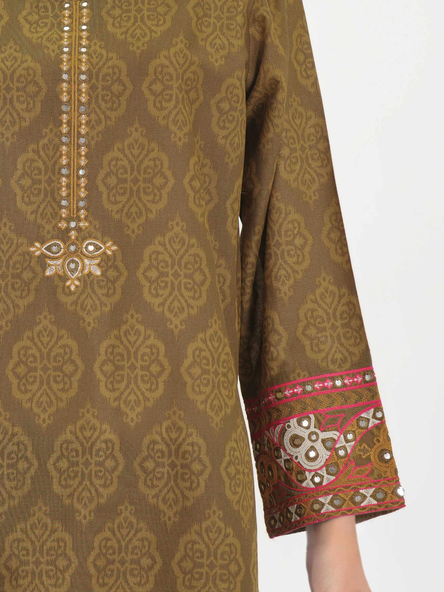 2 Piece Cambric Suit- Embroidered (Pret)