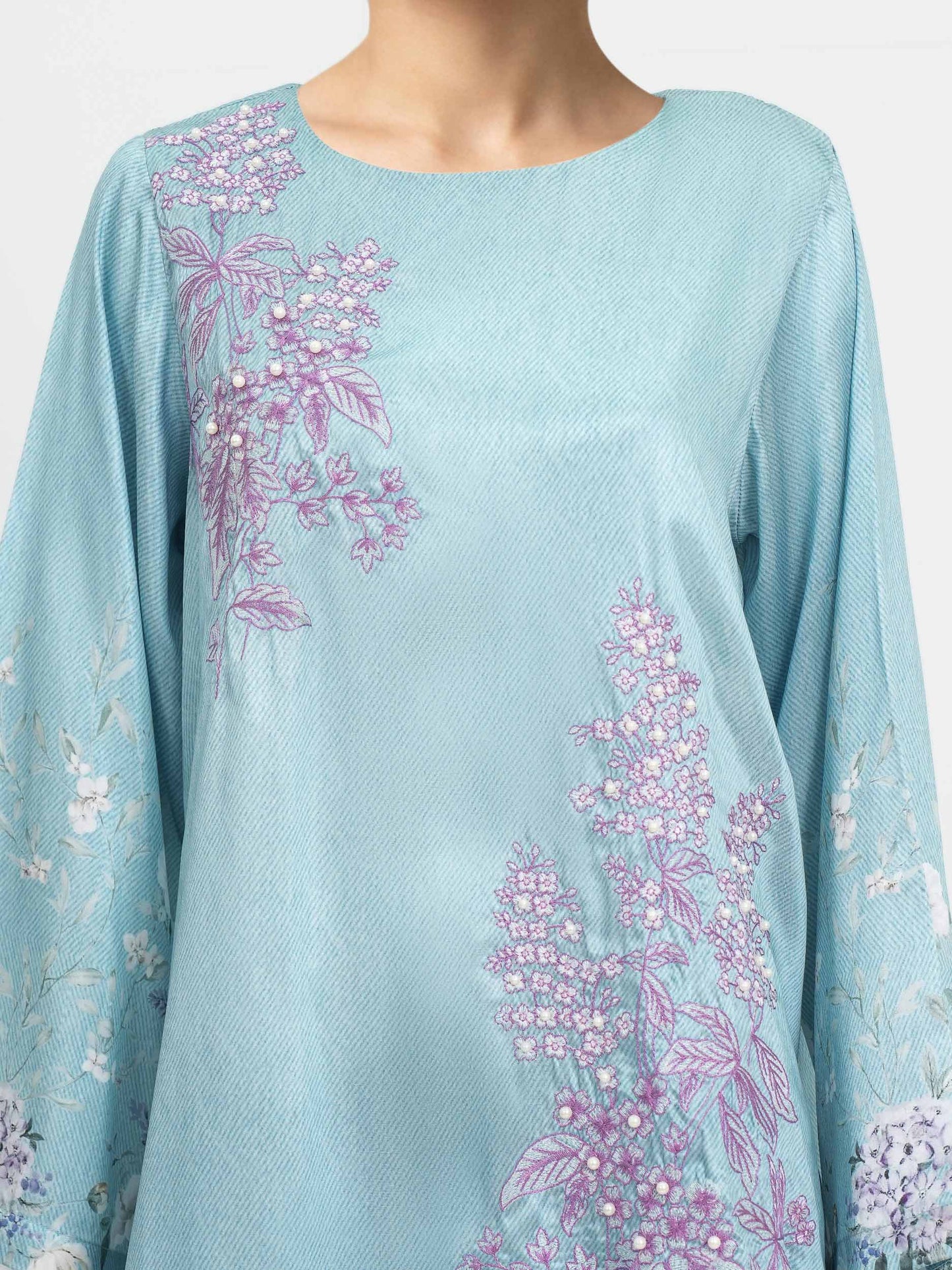 Silk Co-ord set- Embroidered