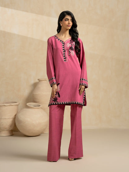 Satin Co-ord Set-Embroidered (Pret)