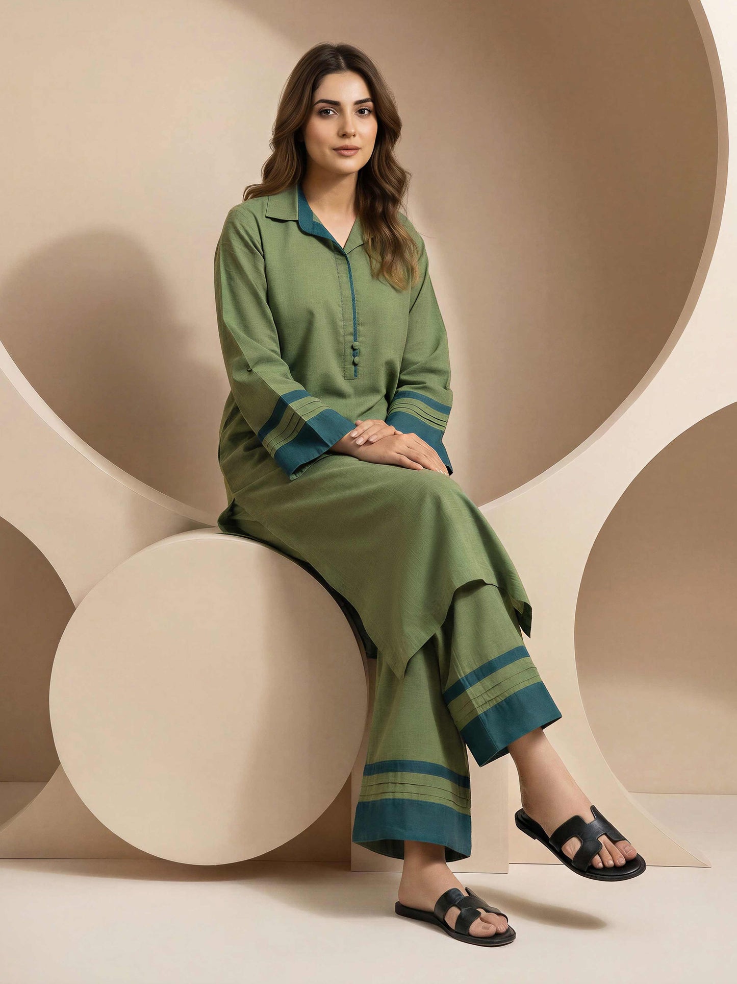 2 Piece Chambray Suit (Pret)