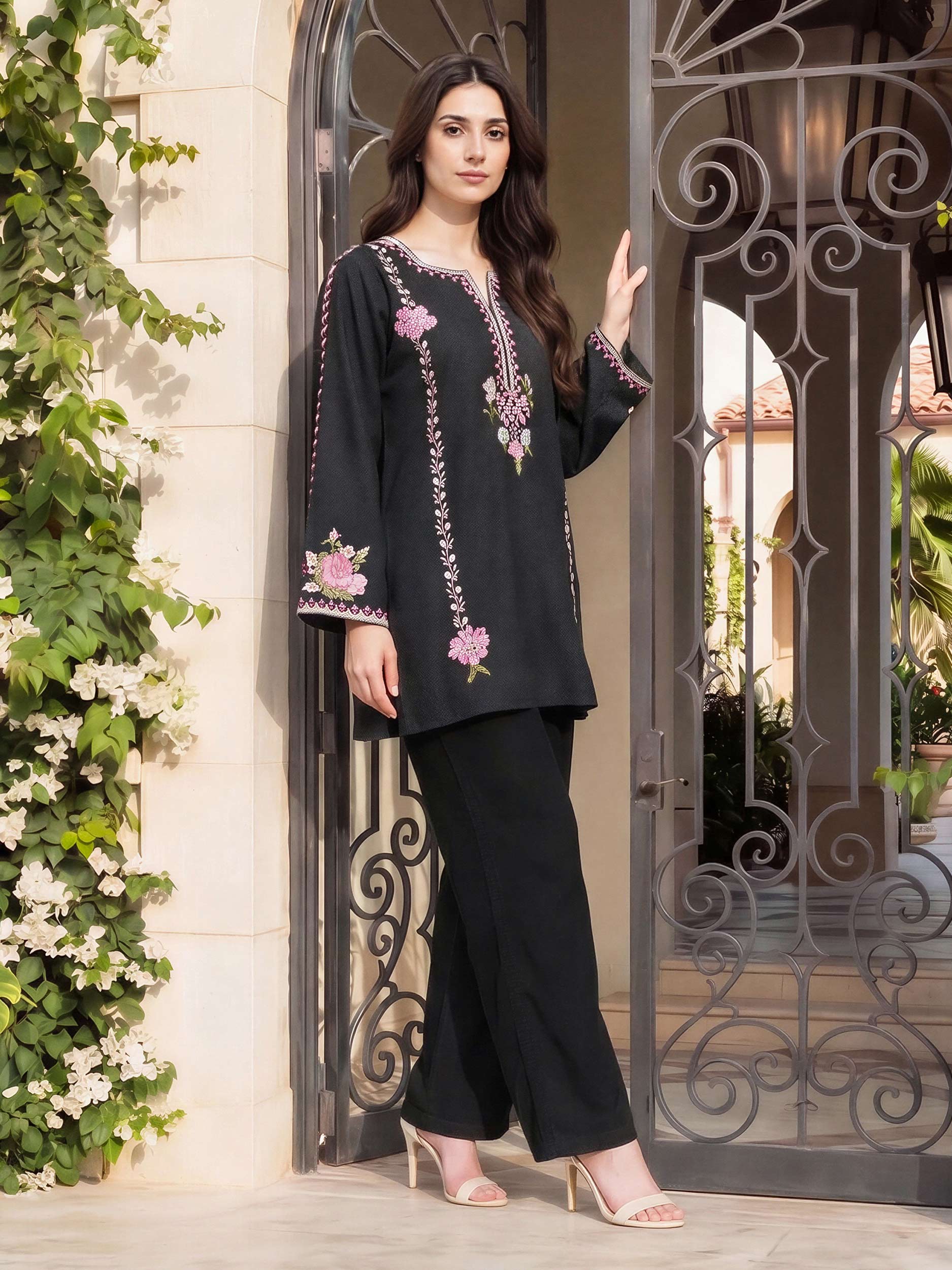 Lawn Texture Kurti- Embroidered (Pret)