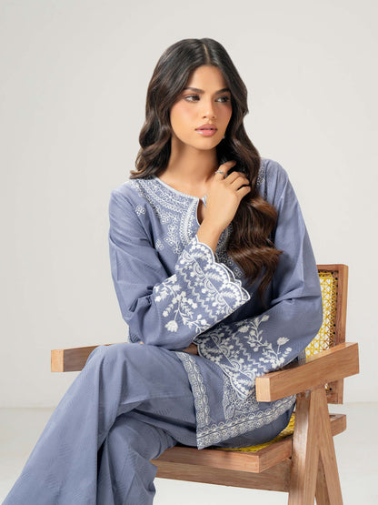 2 Piece Jacquard Suit- Embroidered (Pret)