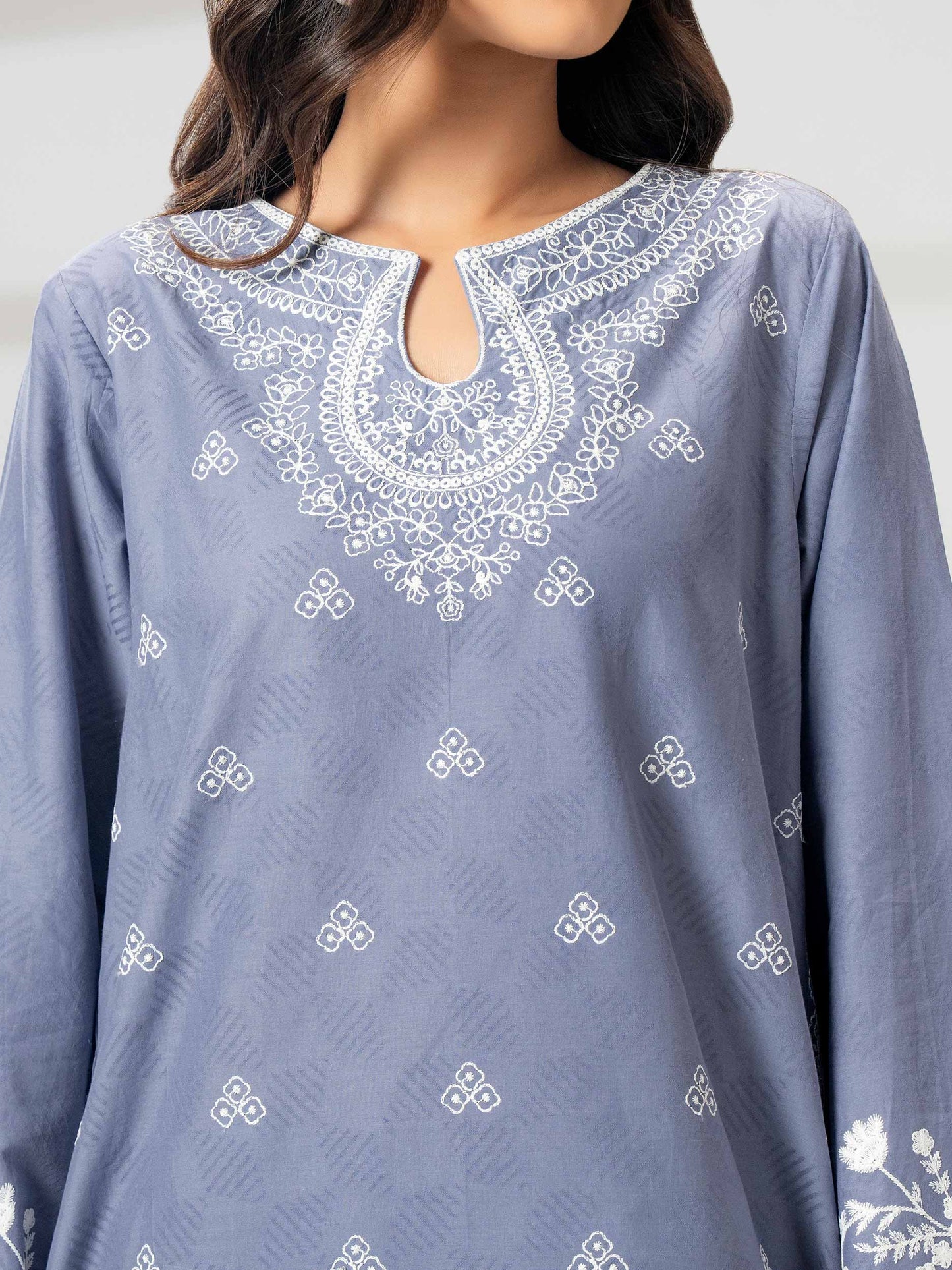 2 Piece Jacquard Suit- Embroidered (Pret)