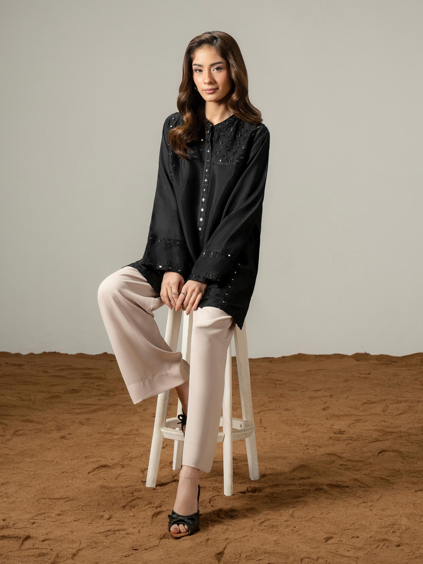 Silk Kurti-Embroidered (Pret)