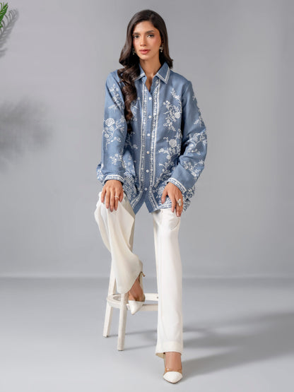 Denim Top-Embroidered (Pret)