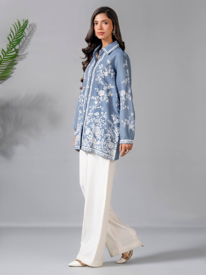 Denim Top-Embroidered (Pret)