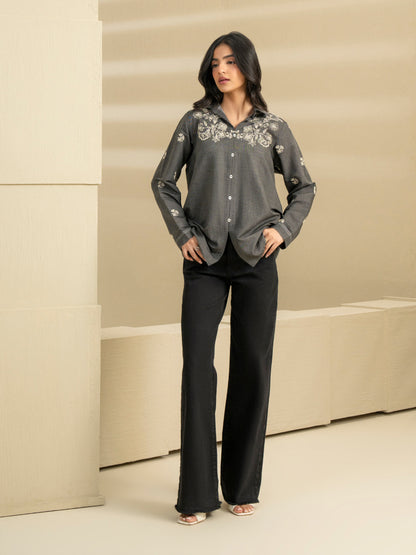 Denim Kurti-Embroidered (Pret)
