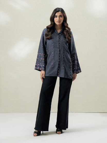 Denim Kurti- Embroidered (Pret)