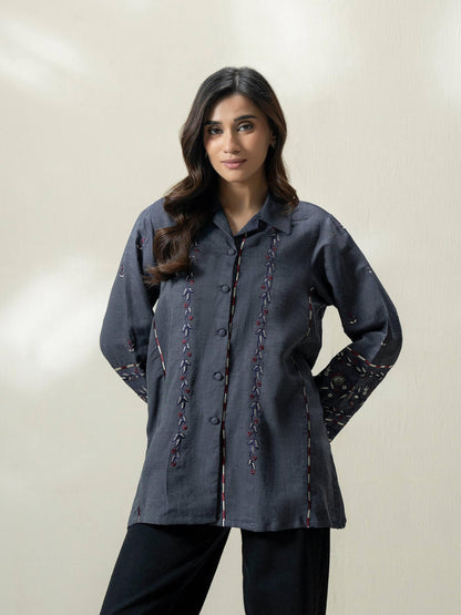 Denim Kurti- Embroidered (Pret)