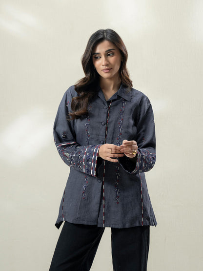 Denim Kurti- Embroidered (Pret)