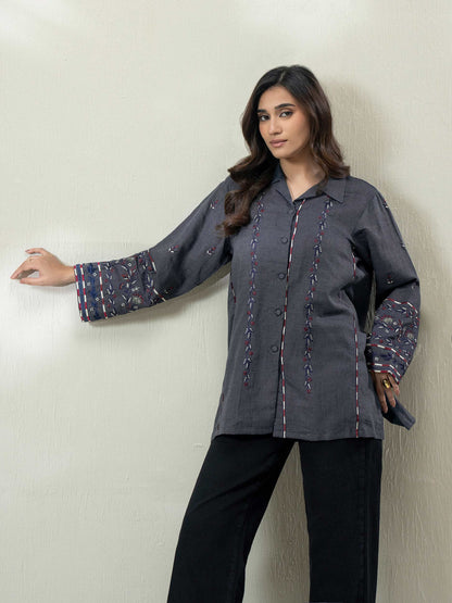 Denim Kurti- Embroidered (Pret)