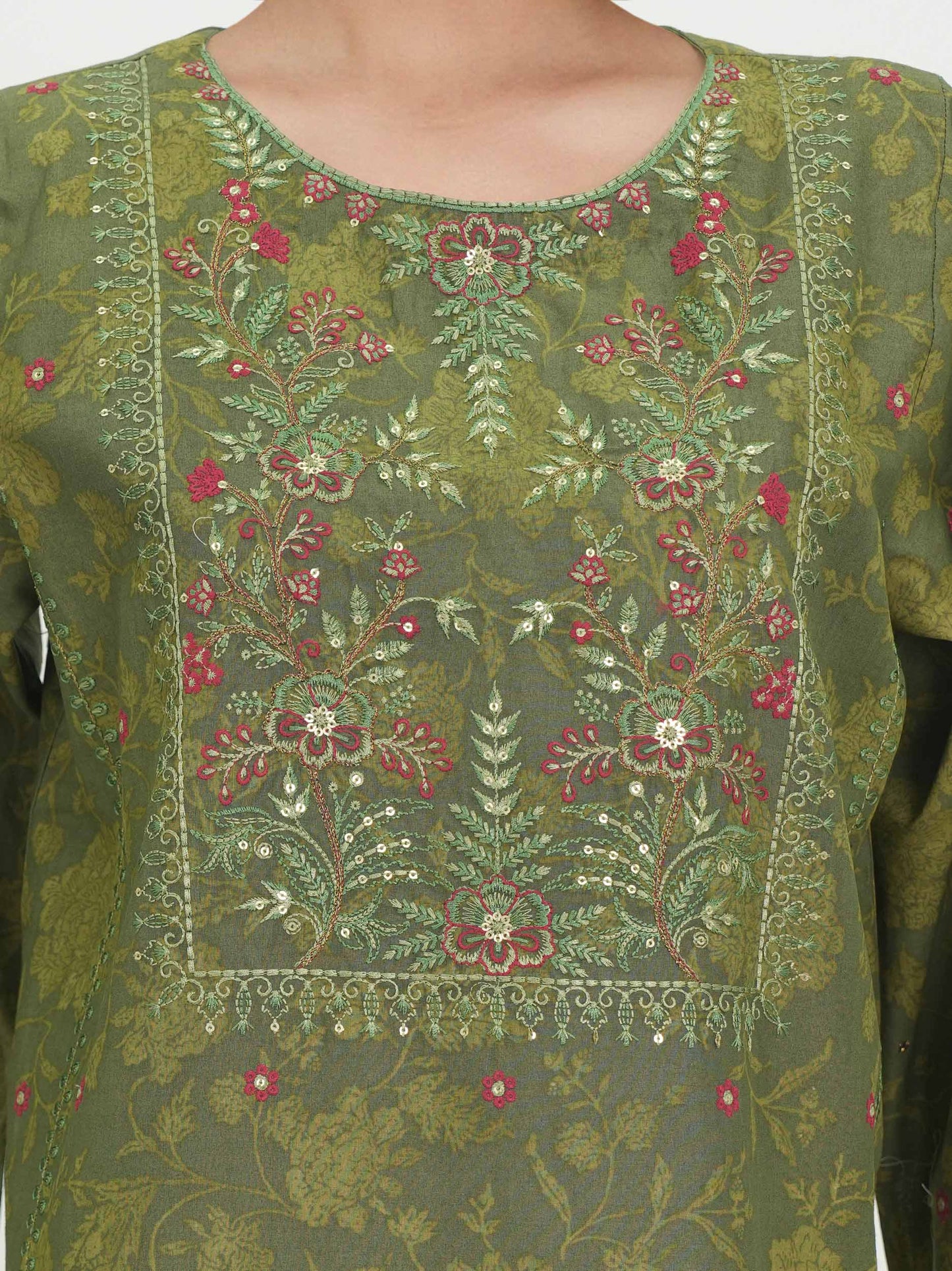 Lawn Slub Kurti- Embroidered (Pret)