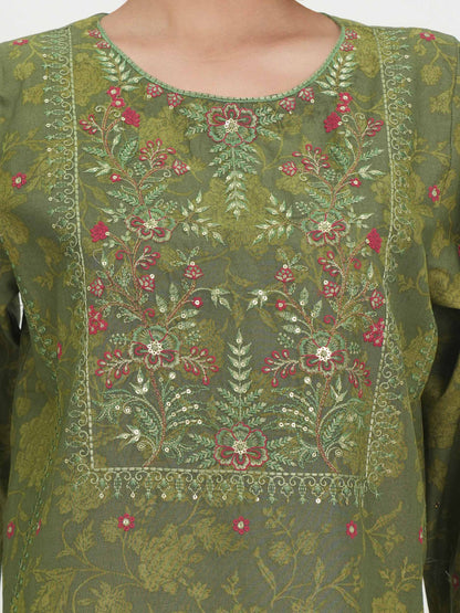 Lawn Slub Kurti- Embroidered (Pret)