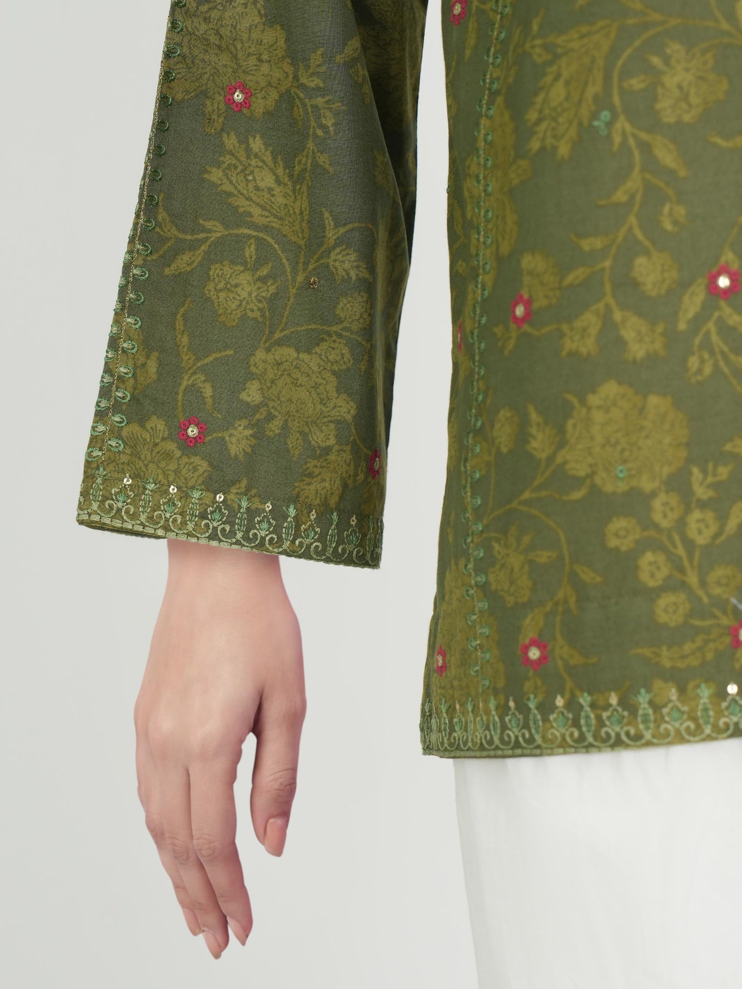 Lawn Slub Kurti- Embroidered (Pret)