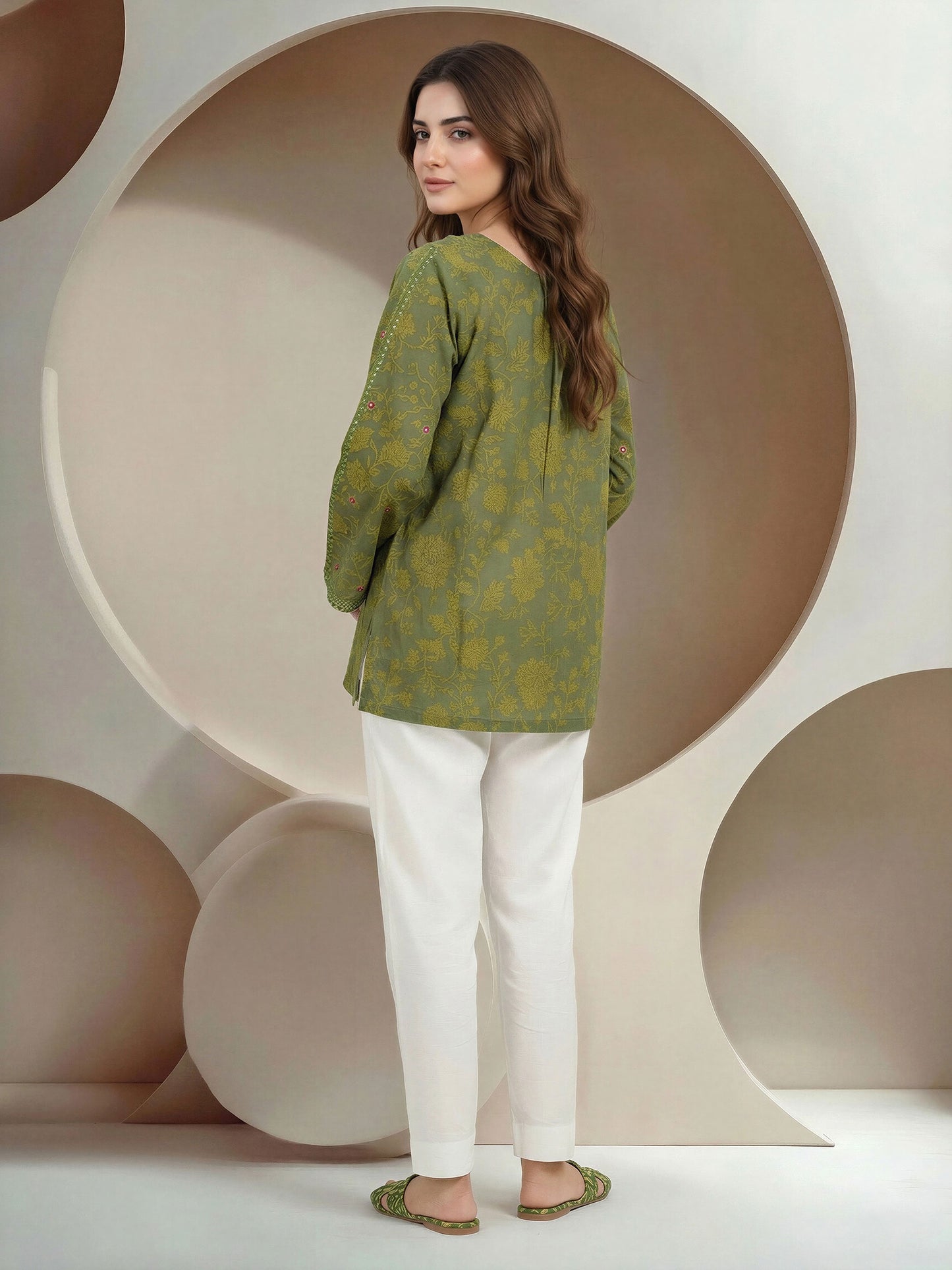 Lawn Slub Kurti- Embroidered (Pret)