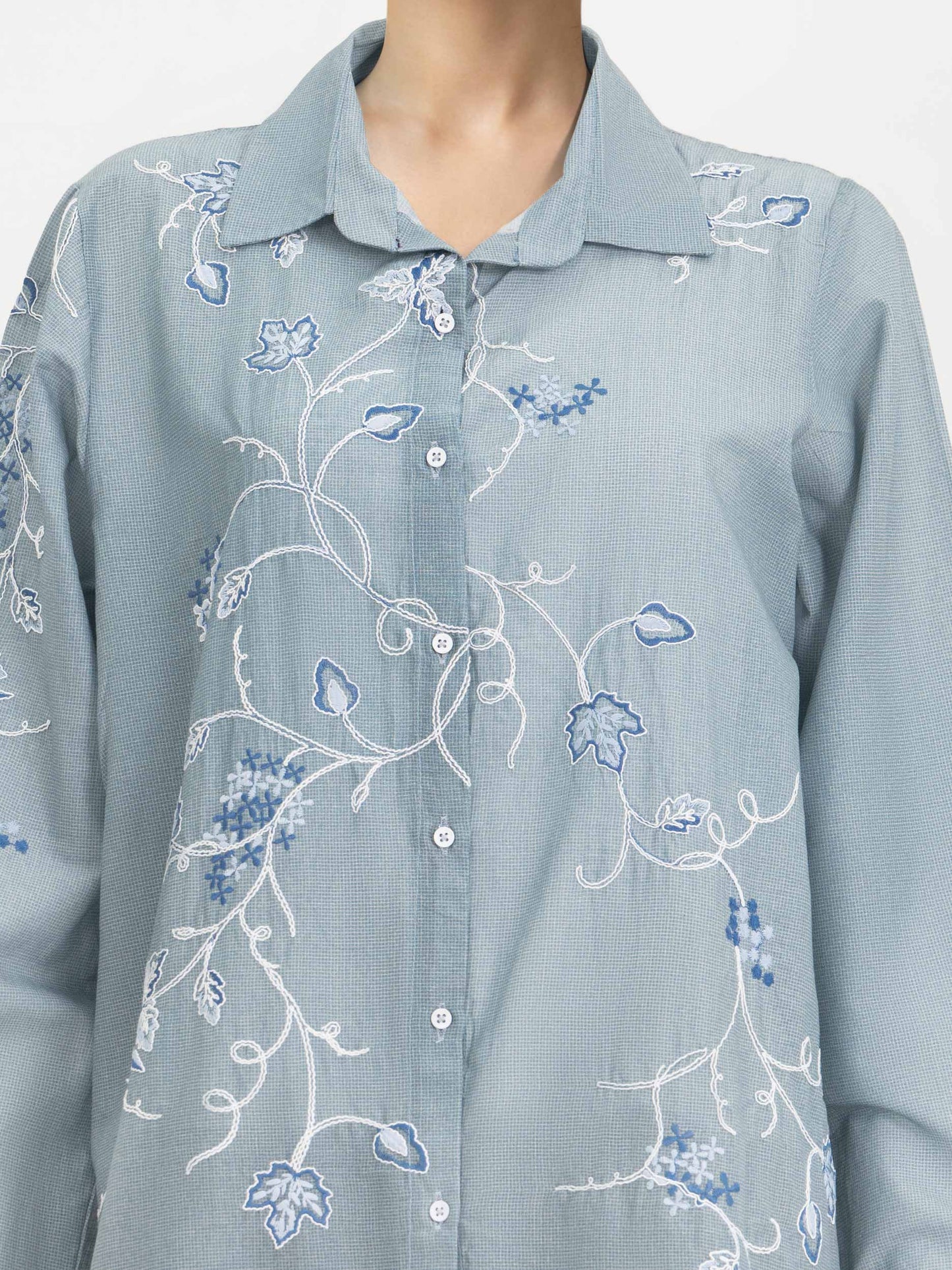 Cambric Kurti- Embroidered