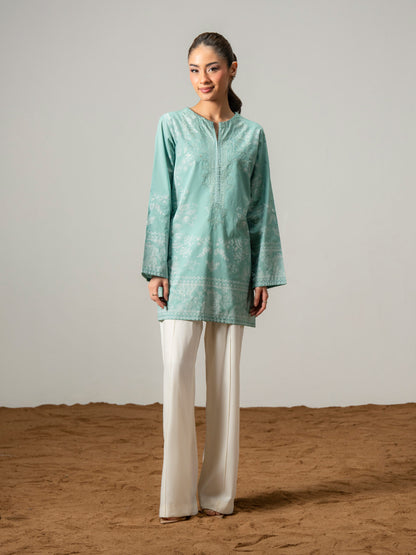 Cambric Kurti-Embroidered (Pret)