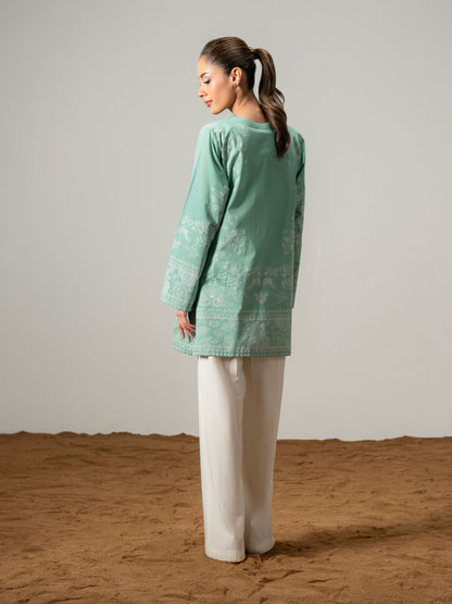 Cambric Kurti-Embroidered (Pret)