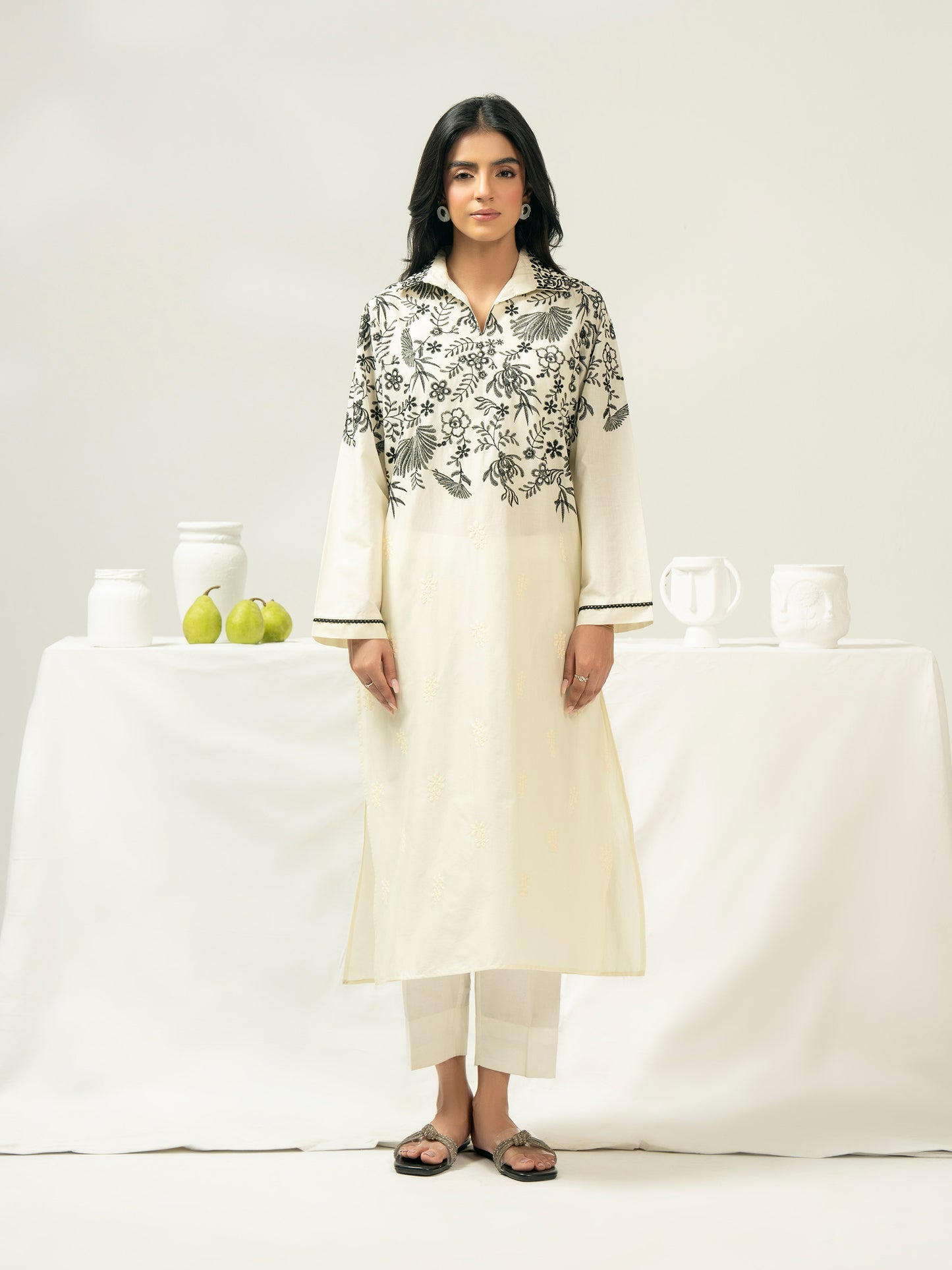 Cambric Shirt-Embroidered (Pret)