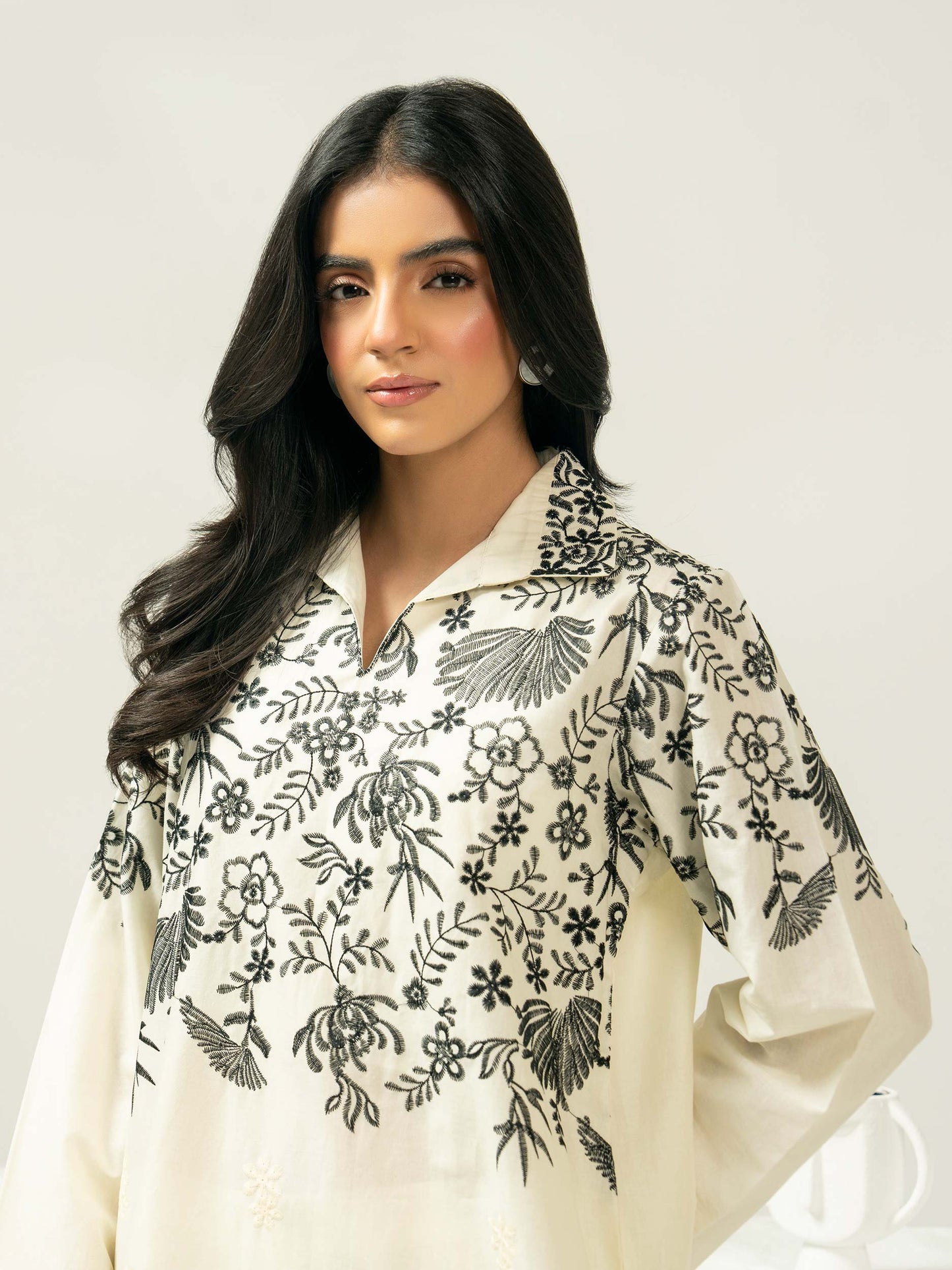 Cambric Shirt-Embroidered (Pret)