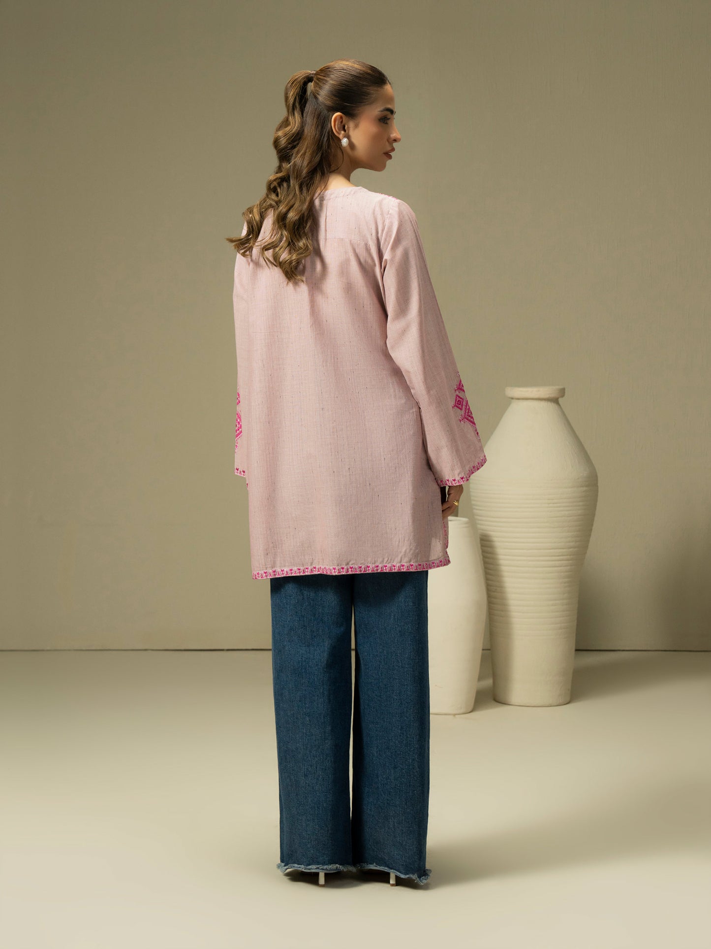 Yarn Dyed Kurti-Embroidered (Pret)