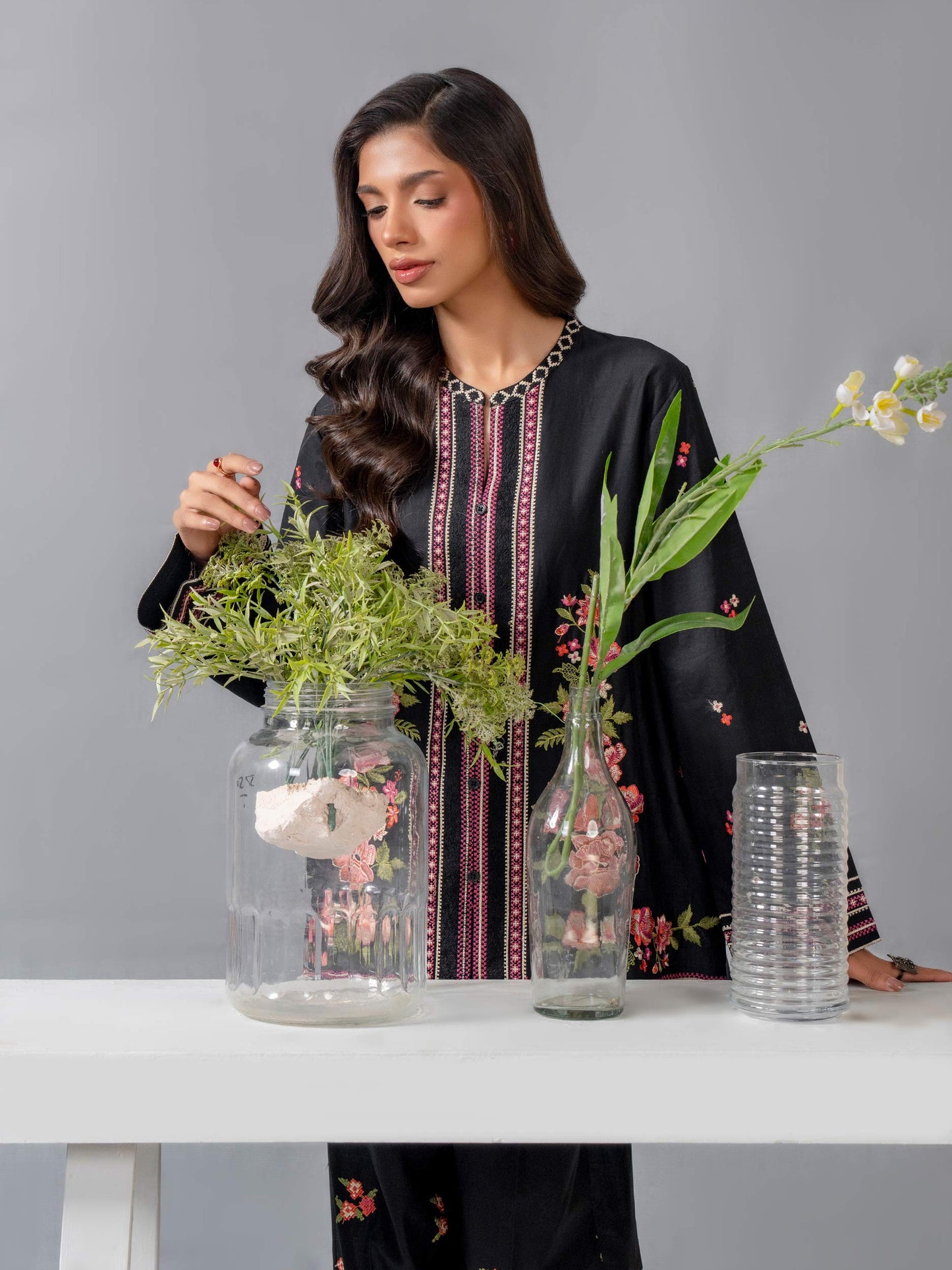Lawn Co-ord Set-Embroidered