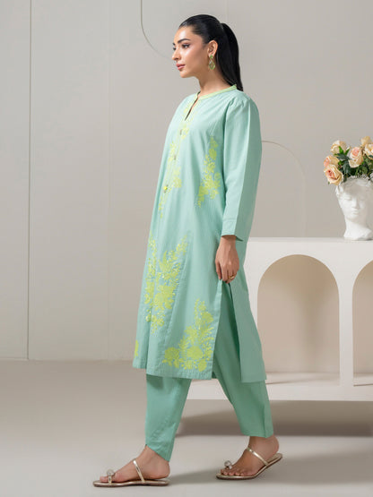 2 Piece Yarn Dyed Suit-Embroidered (Pret)