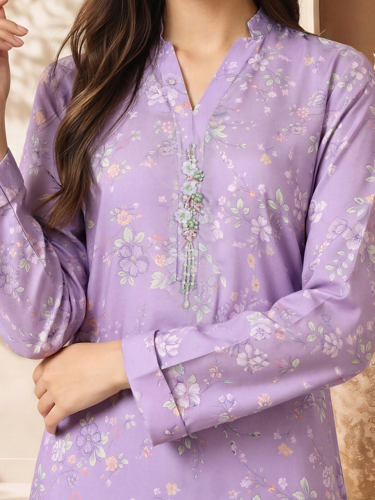 2 Piece Silk Suit- Embellished (Pret)