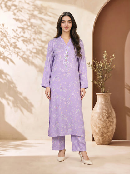 2 Piece Silk Suit- Embellished (Pret)