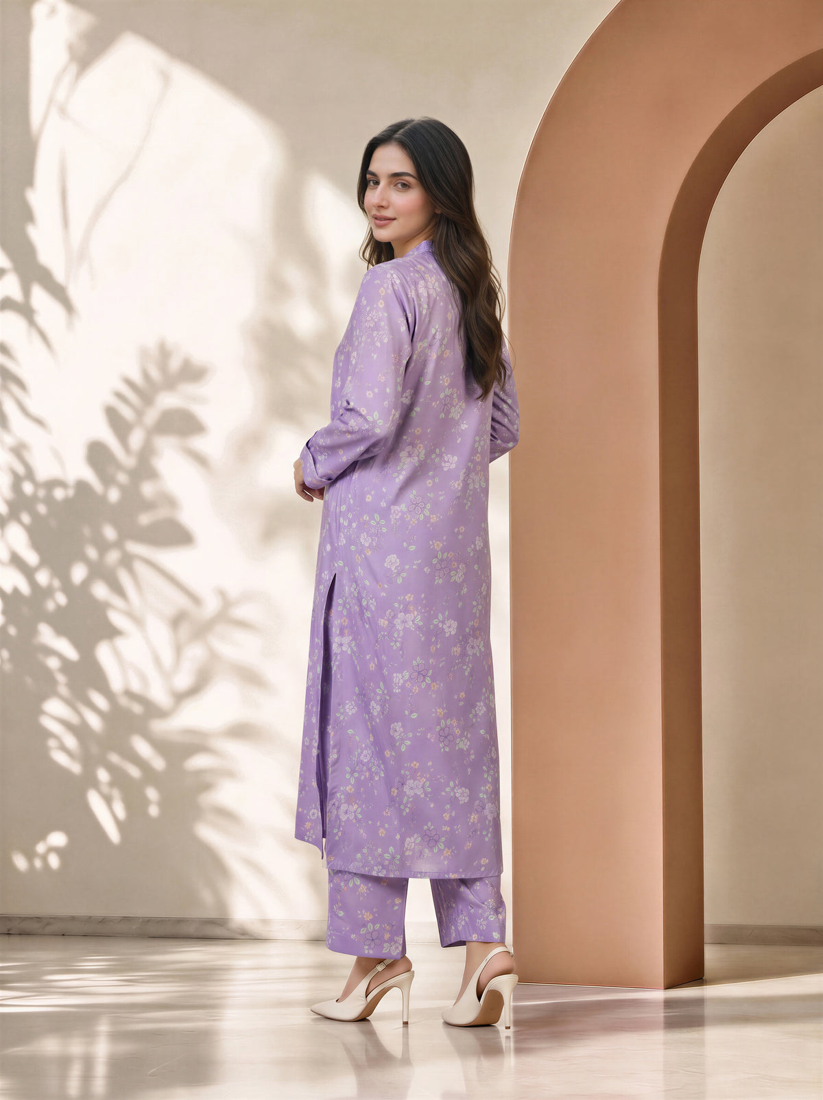 2 Piece Silk Suit- Embellished (Pret)