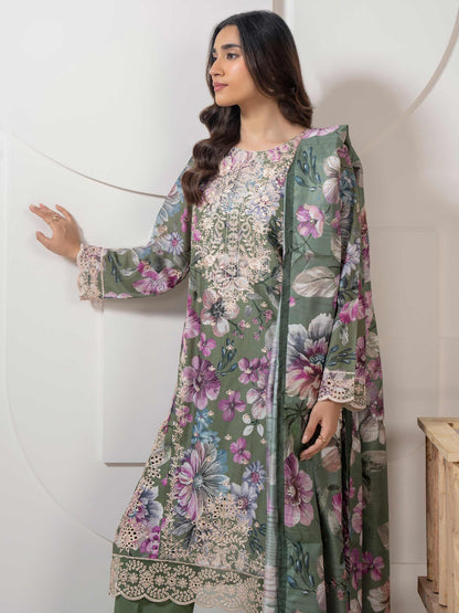 3 Piece Lawn Suit-Embroidered (Pret)
