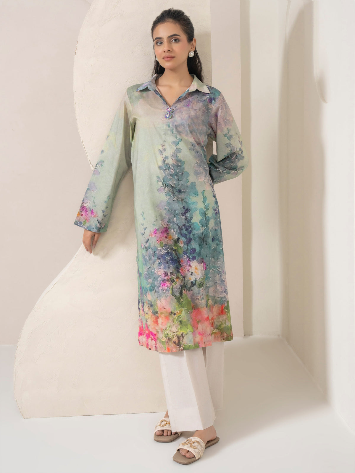 Lawn Shirt-Printed (Pret)