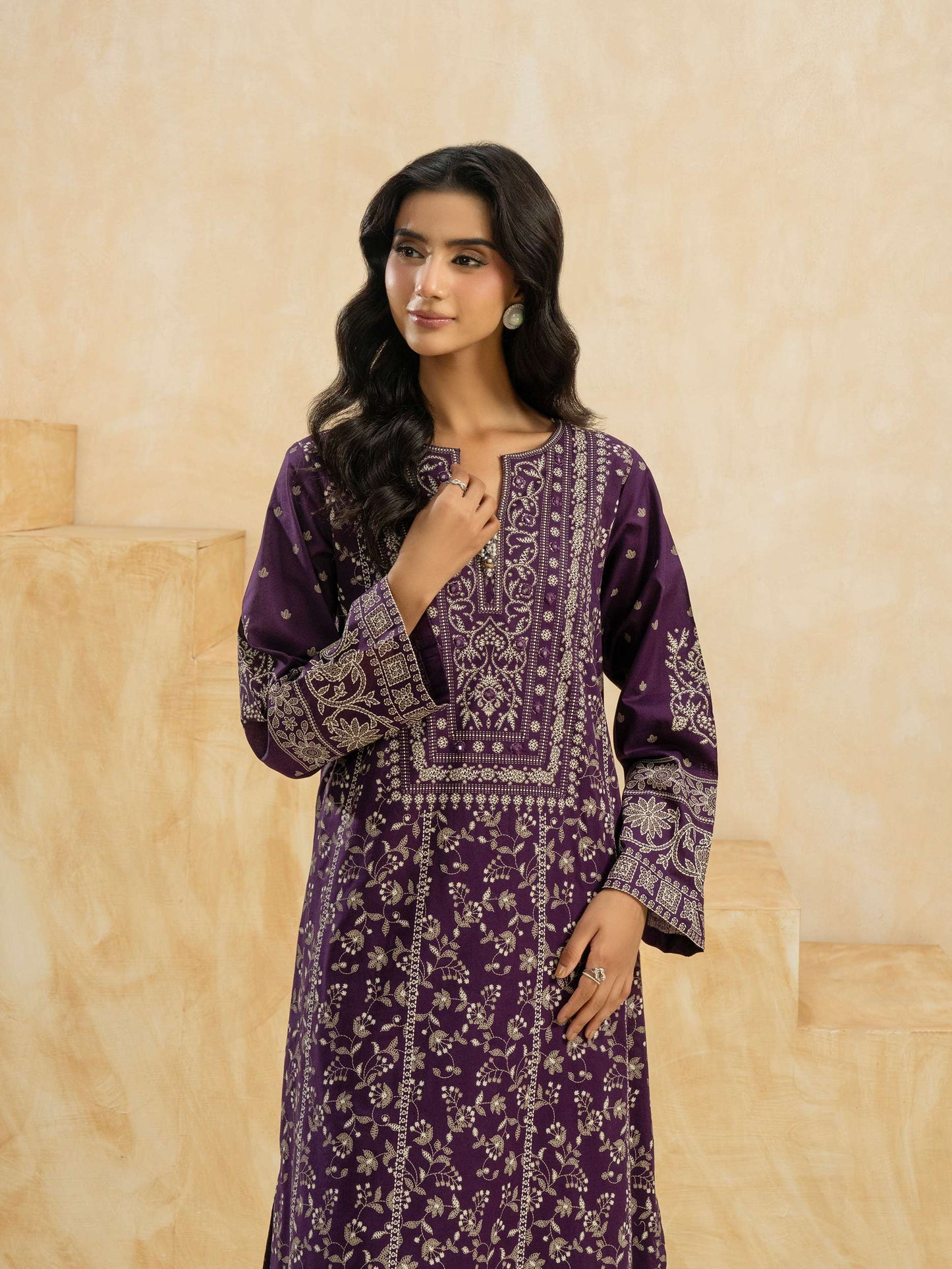 2 Piece Cambric Suit-Embroidered (Pret)