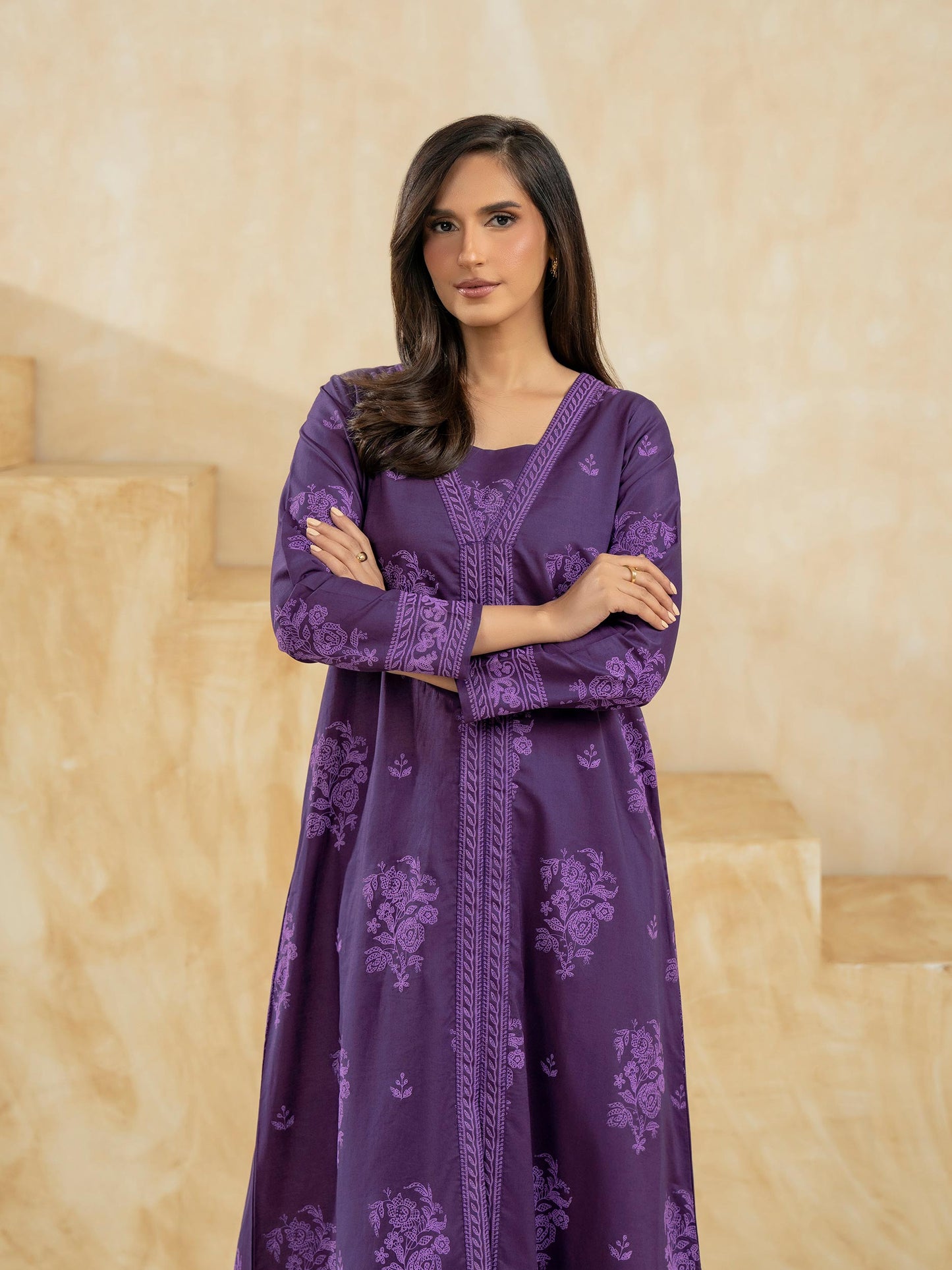 2 Piece Lawn Suit-Emboss Print (Pret)