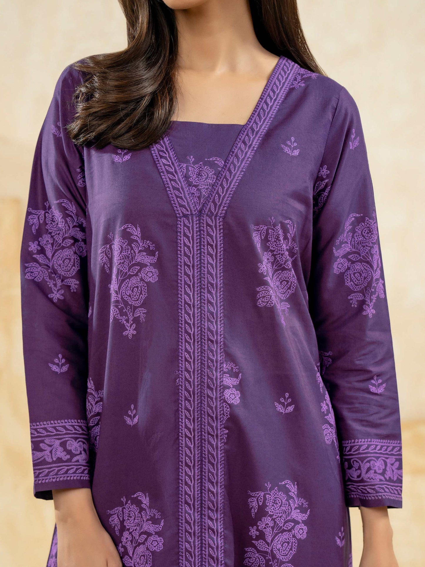 2 Piece Lawn Suit-Emboss Print (Pret)