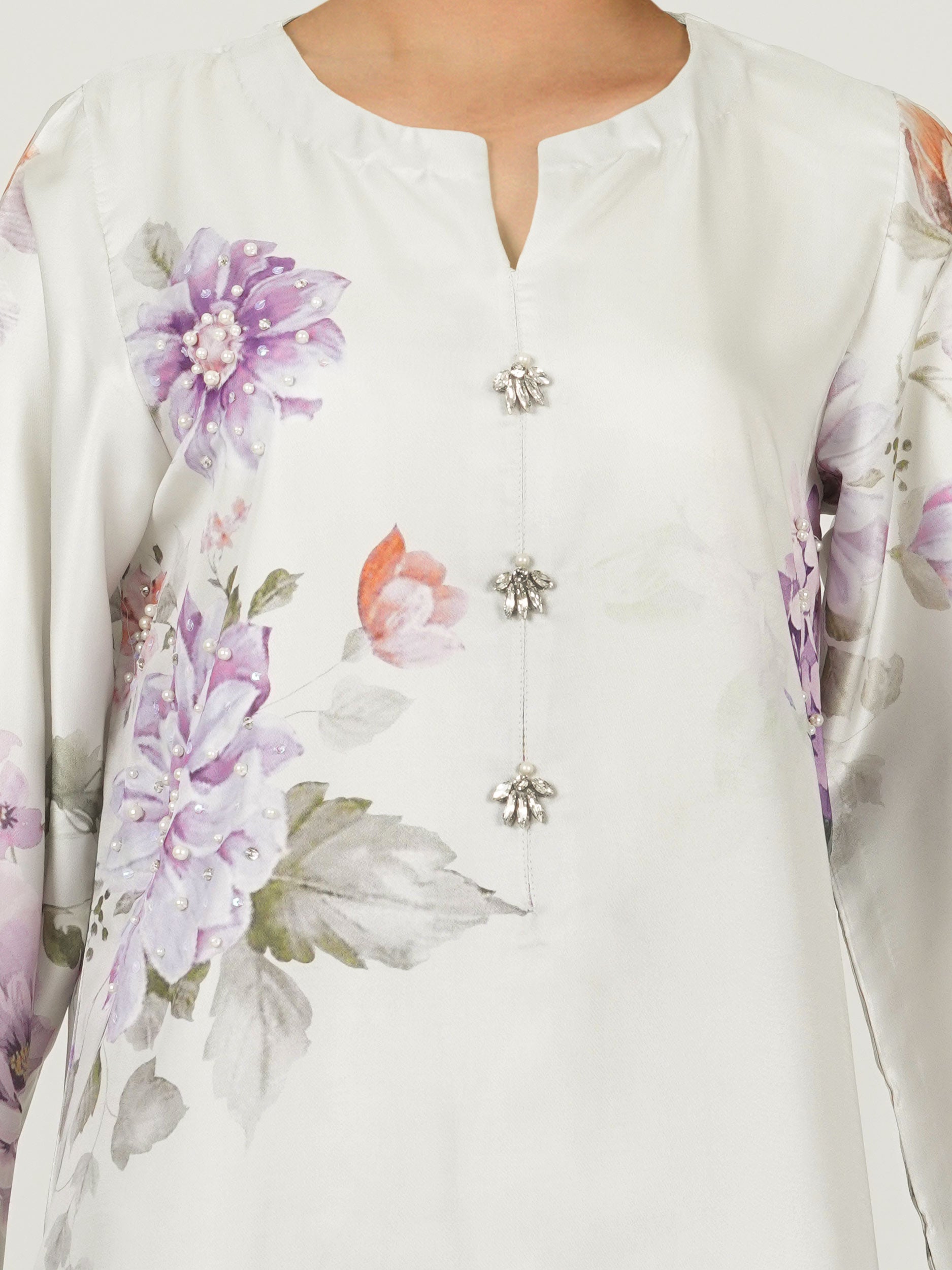 2 Piece Silk Suit- Embellished (Pret)
